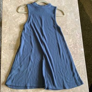 Blue mock turtleneck dress